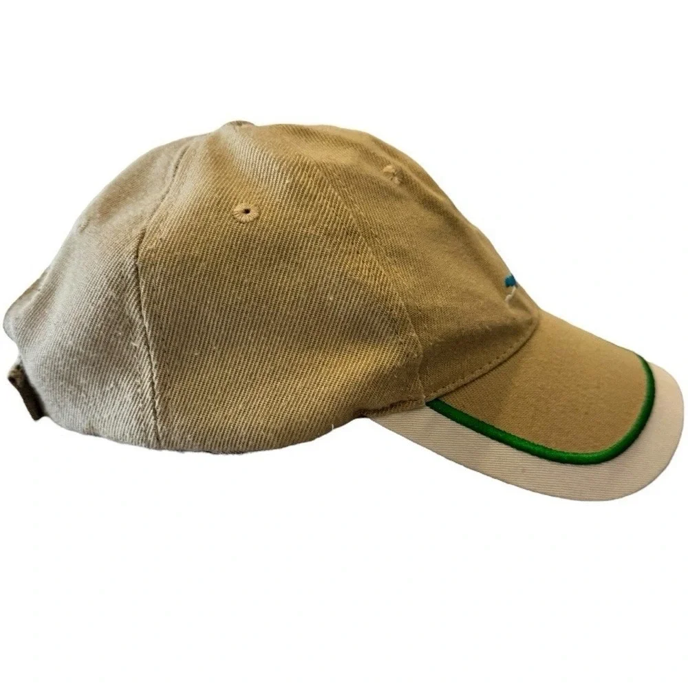 Florida Souvenir Hat Khaki Tan Blue Dolphin Palm Tree Beach Baseball Cap Mens